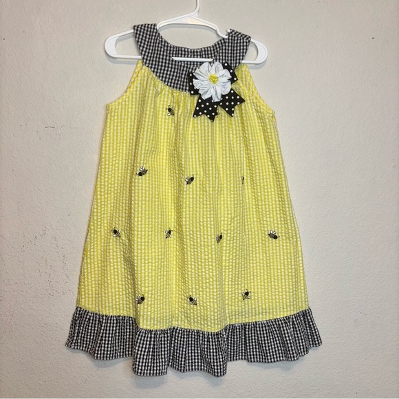 Emily Rose Other - Emily Rose Yellow and Black Embellished Ruffled Sundress